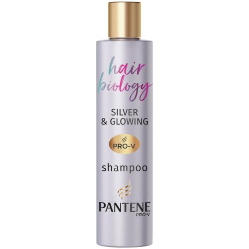 Pantene Hair Biology Grey & Glowing Shampoo Σαμπουάν Λάμψης για τα Λευκά & Γκρίζα Μαλλιά 250ml